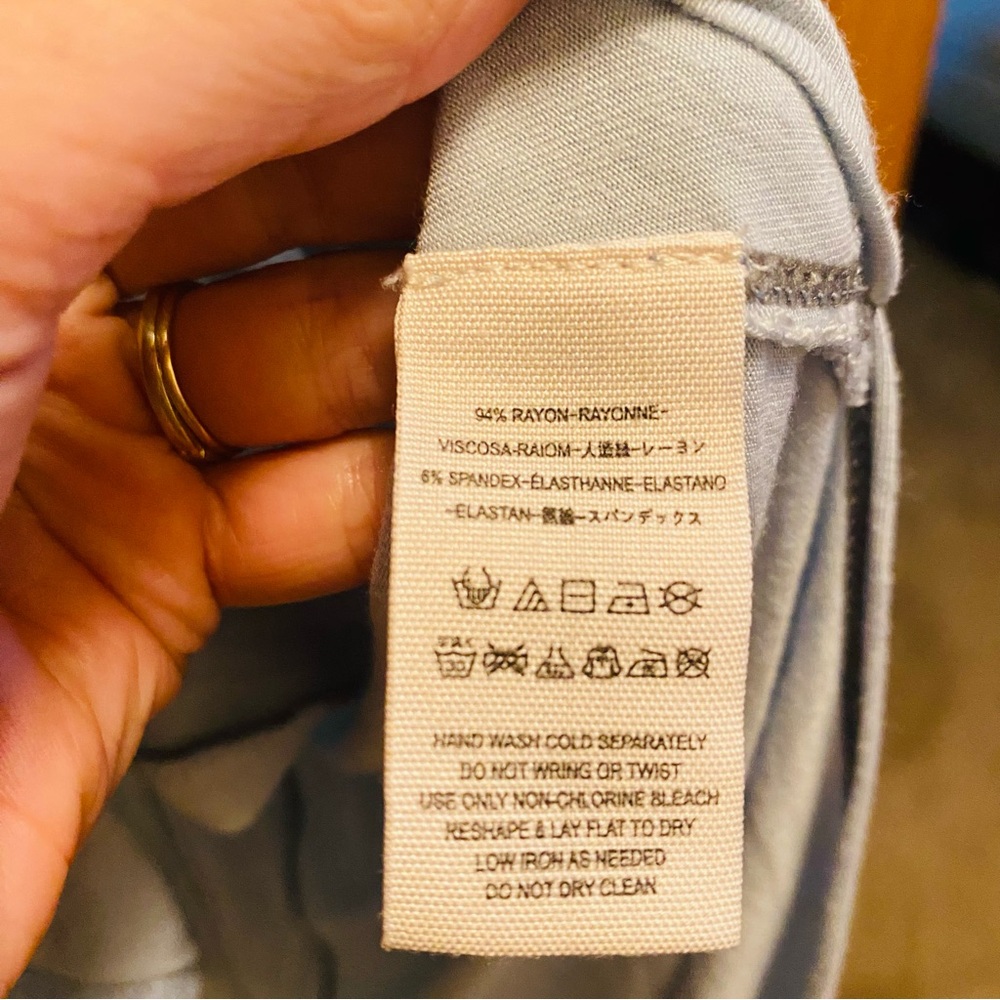 WE THE FREE Light Blue Oversized Snap Front Pajama Style Top - Picture 6 of 7
